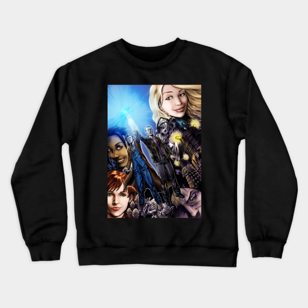 Doctor Who -The Last Blue Sonic Flashes Crewneck Sweatshirt by MatiasSotoLopez